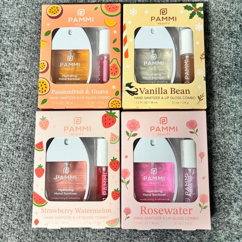 Pammi hand sanitizer and lip gloss combos stocking stuffers
